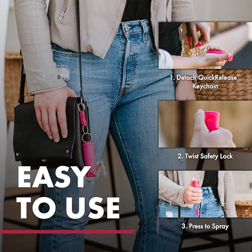 SABRE Personal Safety Kit with Pepper Spray and 2-in-1 Personal Alarm with LED Light, 0.54 fl oz, 25 Bursts,130dB Alarm, Audible Up to 1,250 Feet - color: Lavender, size: 0.54 Fluid Ounces/15 Grams