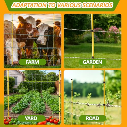80 Inches Electric Fence Posts Fiberglass Step-in 20 Pack