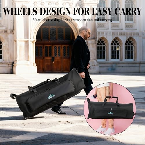 EASTROCK Drum Hardware Bag with Wheels Large Capacity Drum Carry Bag,Black - color: black2, size: with Wheels
