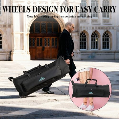EASTROCK Drum Hardware Bag with Wheels Large Capacity Drum Carry Bag,Black - color: black2, size: with Wheels