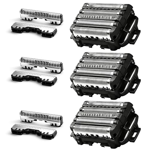 WES9032P Replacement Outer Foil and Inner Blade Set,Compatible with Panasonic ARC5 5-Blade Shavers ES-LV97-K,ES-LV67-K,ES-LV95-S,for Men's Shaving（3Packs） - color: White