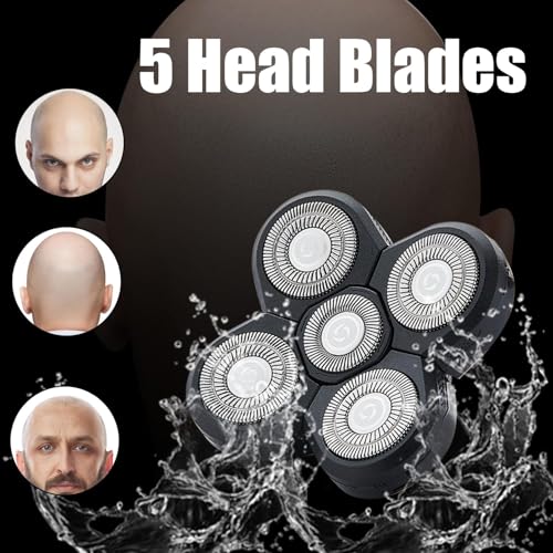 5 Head Shaver Replacement Blades Compatible with Freedom Head Shaver Kit - color: Black