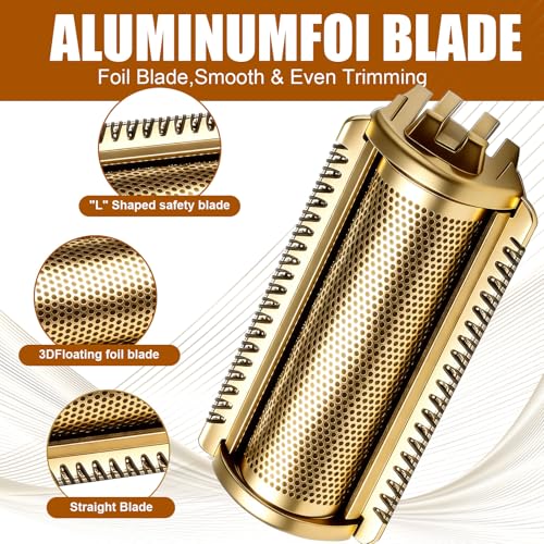 For MANSCAPED Lawn Mower 5.0 Ultra Shaver Replacement Head, Golden, 2pcs - color: Gold-2Pack