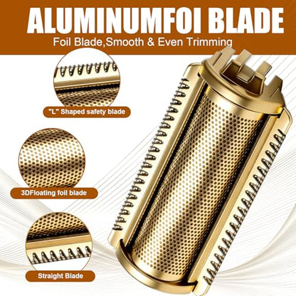For MANSCAPED Lawn Mower 5.0 Ultra Shaver Replacement Head, Golden, 2pcs - color: Gold-2Pack