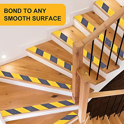 Anti Slip Tape, Waterproof Self Adhesive Yellow/Black 9.8"x33Ft Grip Tape - size: 9.8 Inch x 33 Feet