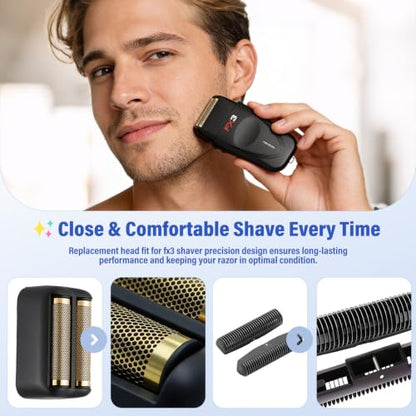 Compatible with BaByliss Pro FX3 Foil Shaver Replacement Head - color: Black 1 Pack