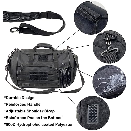 APRlLBAY 43L Large Capacity Military Duffel Bag - Tactical Gym Bag/Weekender for Men & Women (Jet Black) - color: Black
