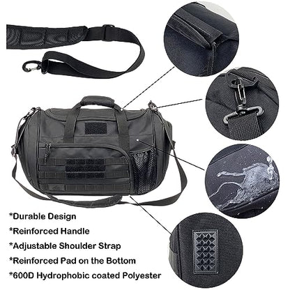 APRlLBAY 43L Large Capacity Military Duffel Bag - Tactical Gym Bag/Weekender for Men & Women (Jet Black) - color: Black
