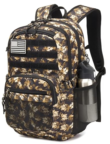 Wotony Military Tactical Backpack for Men Army 3 Days Assault Pack Bag with Molle System for Outdoor Adventures (yellow maple leaf, 30L) - color: Yellow Maple Leaf, size: 30L