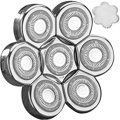Universal 7 Blades Head Shaver Replacement Heads for Mainstream Shaver Brands, Eelectric Shaver Replacement Replacement Blades (7D Silver) - color: 7d Silver
