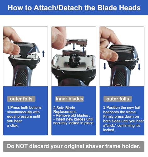Replacement Blades and Foil for ARC5,Replacement Blades Fit for ES9032/ES-LV65/ES-LV95,ES-LV9N, ES-XLV9C Series Shavers,5-Blade Shaving Head with Precision Trimmer (Black, 30 Count (Pack of 1))