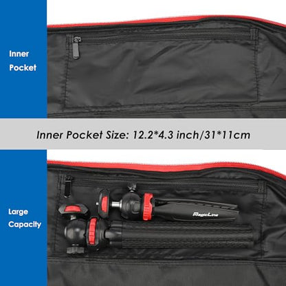 MagicLine Tripod Carrying Case Bag 33.5x7.9x7.9inch, with 2 Outer Pockets+1 Inner Pocket+3 Inner Compartments, Padded Carry Case for Light Stands,Mic Stands,Tripods,Monopods