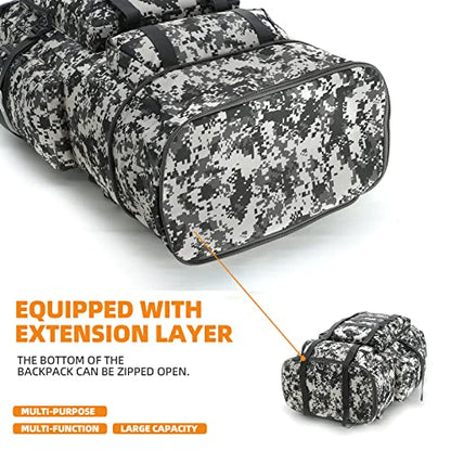 100L Hiking Camping Backpack MOLLE Rucksack Waterproof Daypack for Traveling (City Camo) - color: Citycamo