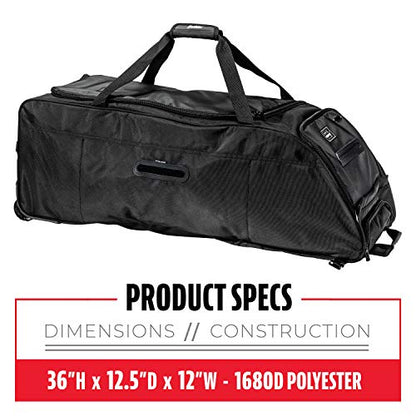 Franklin Sports Traveler Roller Equipment Bag - Black