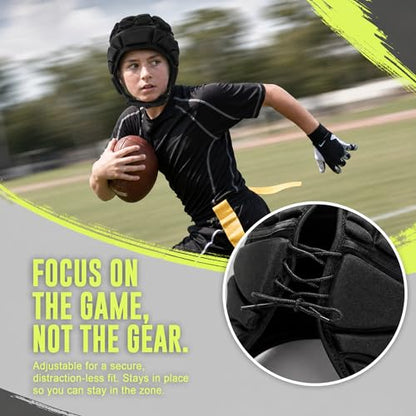 ZENFUN Rugby Helmet Shell, Soft Padded Headgear for Soccer, Protective Football Headguards for Youth, Scrum Cap for Kids, Medium/Large/Extra Large Size - size: Medium