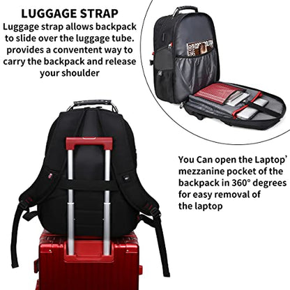SHRRADOO Extra Large Travel Laptop Backpack for Men, Work College Backpacks - color: Grey