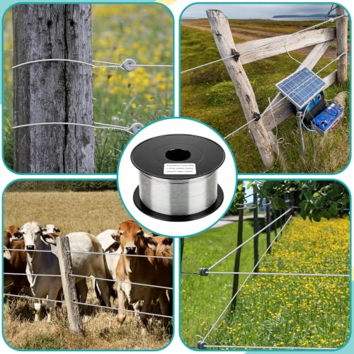 Gisafai 2000 ft 17 Gauge Aluminum Wire for Electric Fencing - size: 2000 ft 17 Gauge
