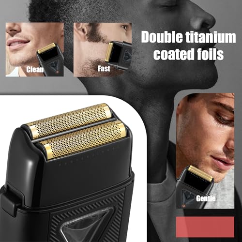 VGR 334 Foil Shaver Replacement Head, Electric Shaver Replacement Foil and Cutters Set, Double Titanium Foils Floating Blade, 1 Pack
