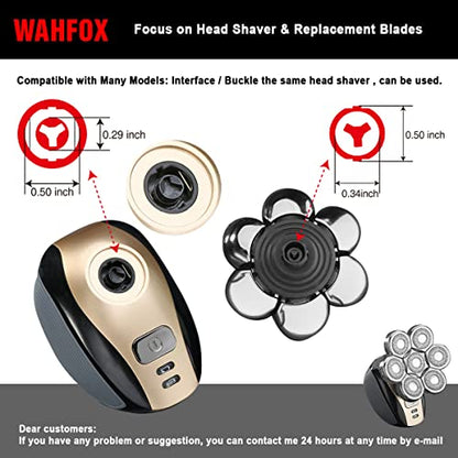 Universal 7 Blades Head Shaver Replacement Heads for Mainstream Shaver Brands, Eelectric Shaver Replacement Replacement Blades (7D Silver) - color: 7d Silver