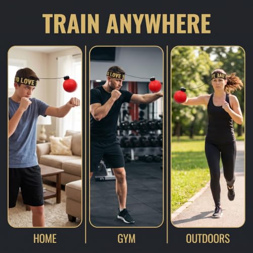 Boxing Ball Equipment - Boxing Training Ball, Boxer Reflex Ball, Boxing Reflex Ball Headband Set, Beginners Friendly Reflex Ball Headband, Boxing Trainer Boxing Gym Equipment Other Sports - color: Red