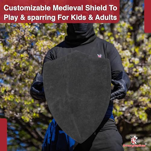 Armory Replicas™ - Throes of Battle Customizable Foam Medieval Shield - Superior LARP Costume Gear - style: Black Throes