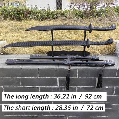 2PCS Polypropylene Plastic Sword High Strength Training Sword with Stand