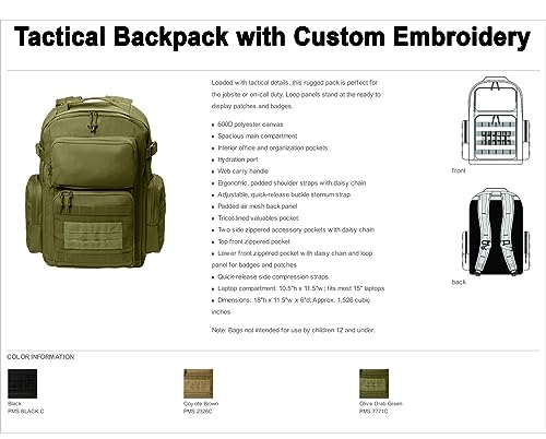 Tactical Gear bag Heavy Duty Duffel Gym bag/Tactical Backpack Custom Embroidered with your own text (Coyote Brown Backpack) - color: Coyote Brown Backpack