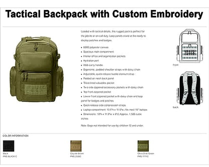 Tactical Gear bag Heavy Duty Duffel Gym bag/Tactical Backpack Custom Embroidered with your own text (Coyote Brown Backpack) - color: Coyote Brown Backpack