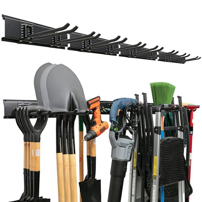 TIDYME Garage Tool Organizer Wall Mount, 64", 4 Racks 8 Hooks, 400 lbs - size: 64" with 4 Racks & 8 Hooks