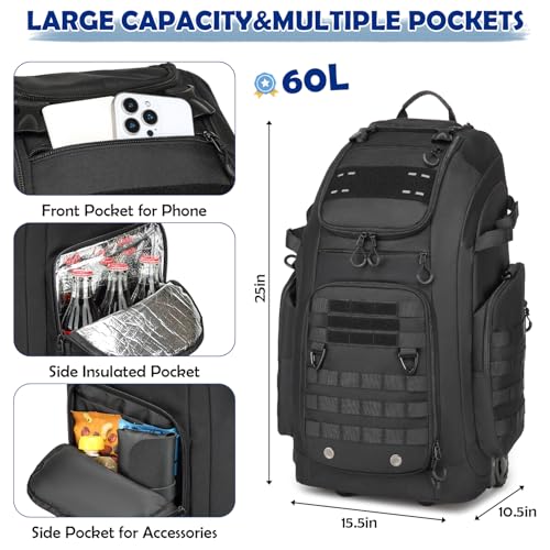 Rolling Baseball Bag with Wheels, Softball Catchers Gear Bag