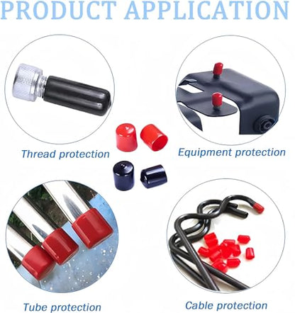 50pcs Rubber End Caps 2.5mm ID Vinyl Round End Cap Cover Screw Thread Protector Vinyl Bolt Screw Cover Caps Rubber Screw Caps Rubber Bolt Covers Caps - size: 2.5 mm