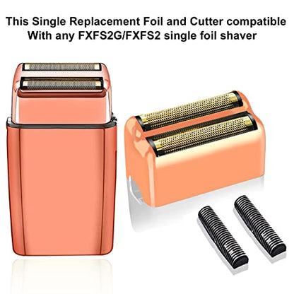 Replacement Heads Foil & Cutters Compatible with BaBylissPRO FXFS2 Shaver - color: Rose Gold