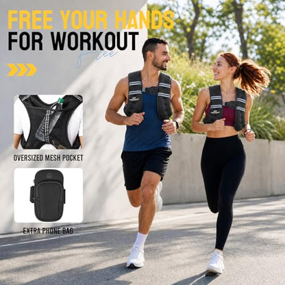 PodiuMax Weighted Vest for Women, Comfort-Fit with Adjustable Straps & Phone Bag, 6/8/12/16/20/25/30LB Womens Weighted Vest for Faster Weight Loss, Walking Strength Training Running - size: 8LB