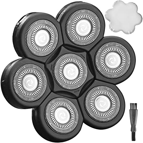 Universal 7 Blades Head Shaver Replacement Heads for Mainstream Shaver Brands, Eelectric Shaver Replacement Replacement Blades (7D Black) - color: 7d Black