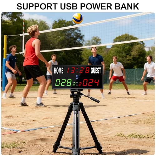 LED Electronic Scoreboard Digital Score Keeper with Remote/Timer/Shot Clock - size: Medium