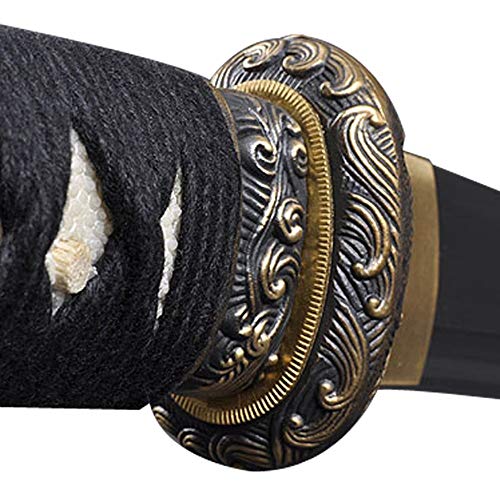 Katana Samurai Sword, 1045 Carbon Steel, Hand Forged, Full Tang - color: Katana Waves