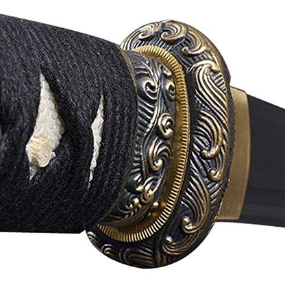 Katana Samurai Sword, 1045 Carbon Steel, Hand Forged, Full Tang - color: Katana Waves