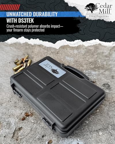 TSA Hard Pistol Case, Crushproof Pick and Pluck Foam Handgun Revolver Case - color: Black