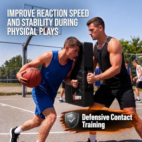 Football Blocking Pad 24x16 Inch, Football Training Equipment, 5 Handles (1 Adjustable), Dense Foam Tackling Dummy, Hitting Pad, Contact Shield, Basketball Training Pad, Football Practice Equipment