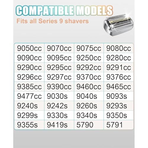 92S Replacement Shaver Head Compatible with Braun 9 Series Foil Shaver