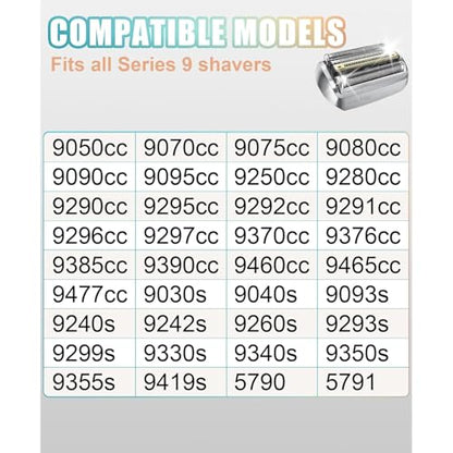 92S Replacement Shaver Head Compatible with Braun 9 Series Foil Shaver