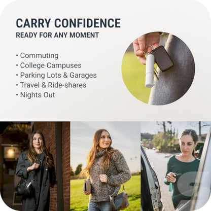 SABRE Mighty Discreet Pepper Spray with Snap-Clip Keychain - Pocket Size for Running, Walking, Keys & Travel, Fits in Small Bags & Purses, Max Strength Self Defense, UV Dye, 12 ft Range, 0.18 fl oz - color: White