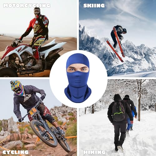 Achiou Ski Mask Balaclava Shiesty, Cooling Ice Silk Motorcycle Face Cover - color: Royal Blue