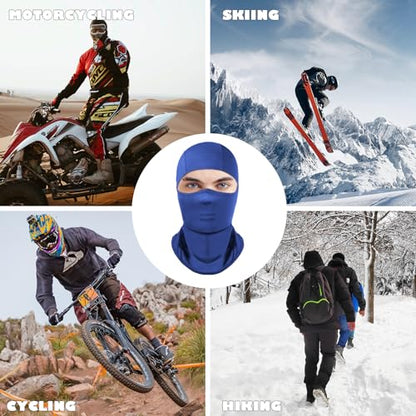 Achiou Ski Mask Balaclava Shiesty, Cooling Ice Silk Motorcycle Face Cover - color: Royal Blue