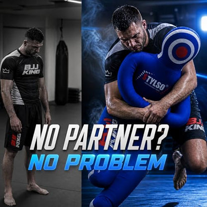 Unfilled Grappling Dummy – Adult Life Size Wrestling & BJJ Training Dummy, MMA Jiu Jitsu Judo Takedown & Throwing Practice, Heavy-Duty Triple-Stitched Canvas Submission Dummy - color: Blue, size: 5ft / 60"