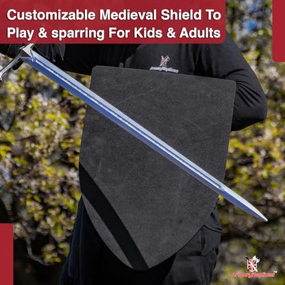 Armory Replicas™ - Throes of Battle Customizable Foam Medieval Shield - Superior LARP Costume Gear - style: Black Battle Fury