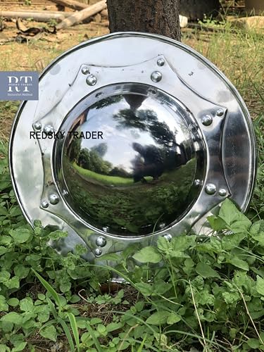 Medieval Archers Combat Buckler Shield Steel, 11 x 11 inches, Round, Target Archery, Shield for Roleplay and Cosplay Armor Shield