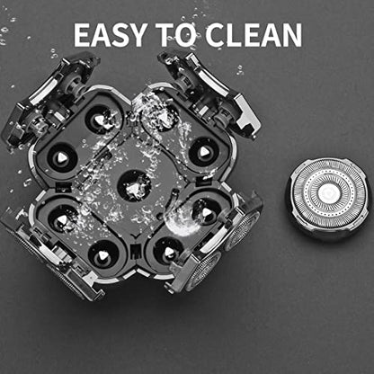 9 Blades Head Shaver Men's Electric Shaver Replacement Heads Universal Replacement Blade Head Electric Razor for Men (9D Silvery)