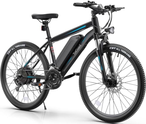TotGuard Electric Bike, 27.5" Electric Bike for Adults 500W Motor Ebike Adult Electric Bicycles Electric Mountain Bike,48V 499WH Removable Battery,21S Gears,Lockable Suspension Fork - color: Blue