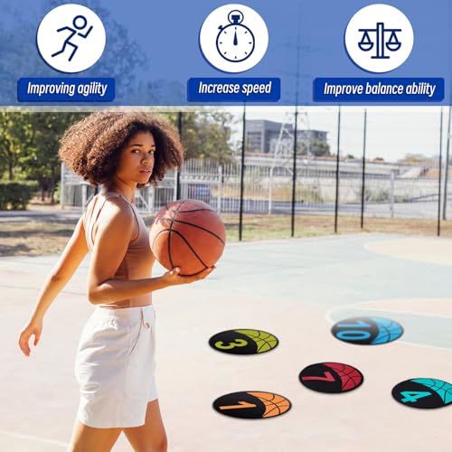 Qilery 20 Pcs Basketball Training 9 Inch Spots, Anti-Slip Court Marking Kit